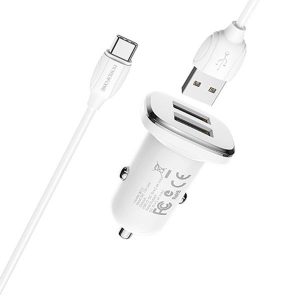 شارژر فندکی بروفون مدل BZ12A به همراه کابل تبدیل USB-C